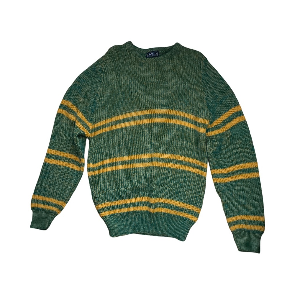 Vintage Vancort Green and Yellow Striped Sweater - size L